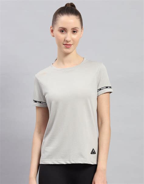 Buy Women Grey Solid Round Neck Half Sleeve Top Online in India - Rock.it