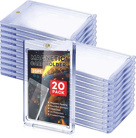20 PCS Magnetic Card Holder, 35pt One Touch Card Holder for Baseball ...