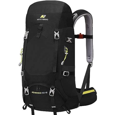 Buy N NEVO RHINO 50L Black Hiking Backpack, Internal Frame Hiking ...