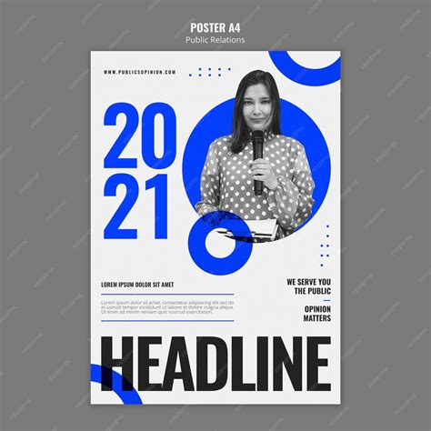 Public relations poster template | Free PSD