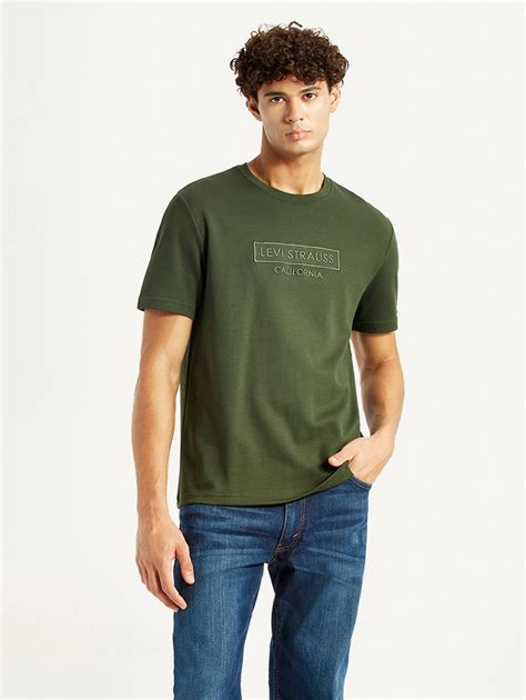 Men's Typography Olive Crew Neck T-shirt – Levis India Store