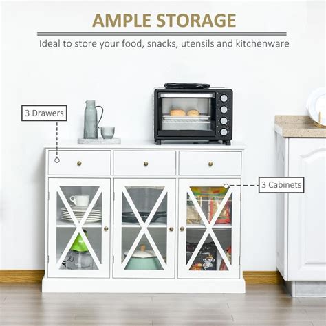 Buy White Farmhouse Style Kitchen Sideboard Serving Buffet Storage ...