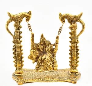 NIRMAL HANDI CRAFT Metal showpiece of Radha Krishna Idol on Jhula ...