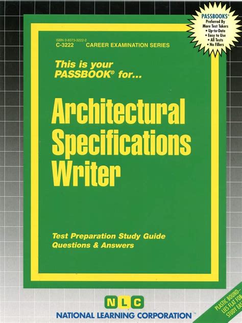 Architectural Specifications Writer: Passbooks Study Guide (Career ...