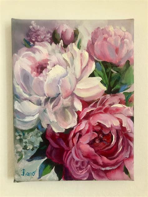 Peony Oil Painting Fresh Color: On Painting With Oil Realism Today - painting of peonies