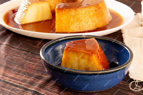 Premium Photo | Creme caramel condensed milk pudim slice in front view