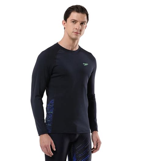 Buy Speedo Long Sleeve End+ Splice Rash Top Truenavy-Harlequin-Green ...