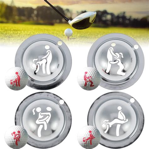 4Pcs Golf Ball Marker, Stencil Stainless Steel Golf Ball Marker ...