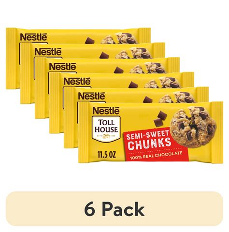 (6 pack) Nestle Toll House Semi Sweet Chocolate Chips, Chunks, 1 Bag ...