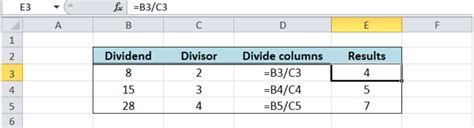 How to Do Divide in Excel 的图像结果