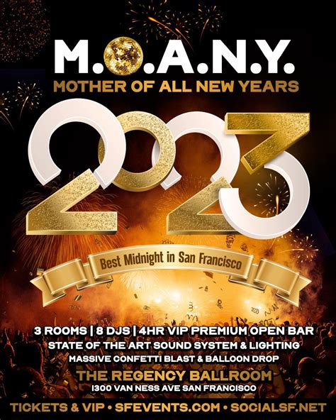 MOANY San Francisco New Years Eve Countdown at The Regency Ballroom ...