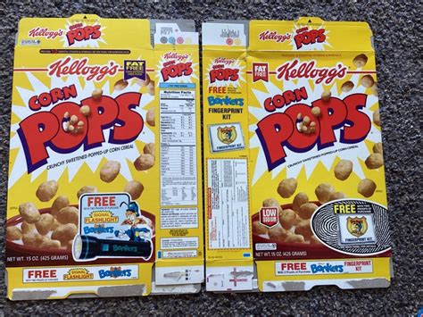 Bonkers Disney Kellogg's Corn Pops 15OZ Cereal Box 1994 1995 Empty/flat ...
