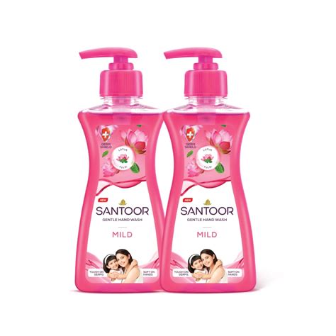 Santoor Mild Gentle Hand Wash 200ml BOGO with Goodness of Lotus & Tulsi ...