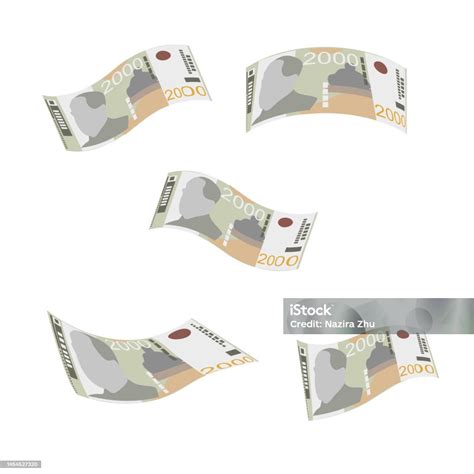Serbian Dinar Vector Illustration Serbia Kosovo Money Set Bundle Banknotes Falling Flying Money ...