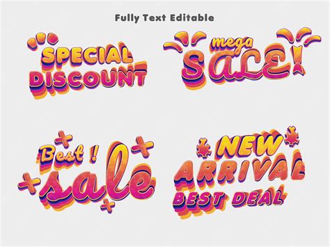 Premium Vector | Typography text effect full color