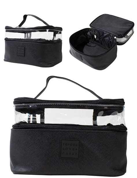 Tender Love + Carry PU Clear Top Vanity Bag, Black - Makeup Bags & Storage