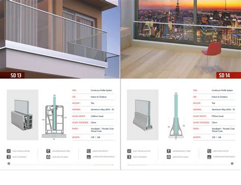 Aluminum Glass Railing - 12mm Balcony Aluminium Glass Railing ...