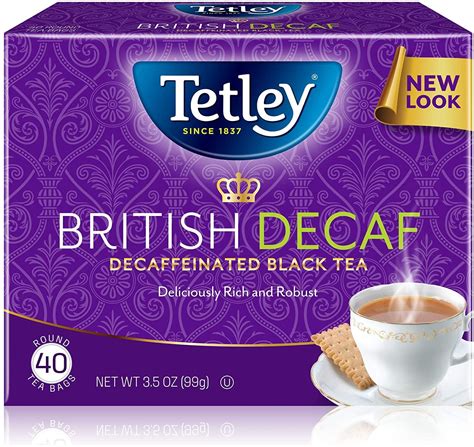 Tetley Premium Black Tea, Decaffeinated British Blend, 40 Tea Bags ...