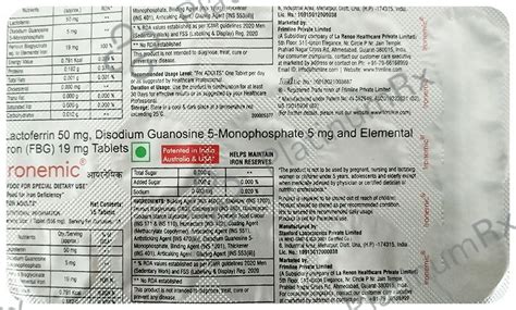 Buy Ironemic 5/19/50mg Tablet 15s Online: Uses, Side Effects and Price ...