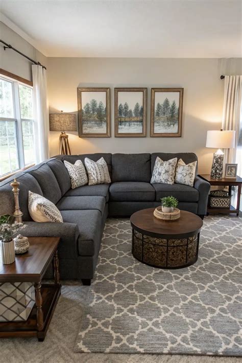 19+ Stylish Dark Grey Sectional Living Room Ideas in 2025 | Living room ...