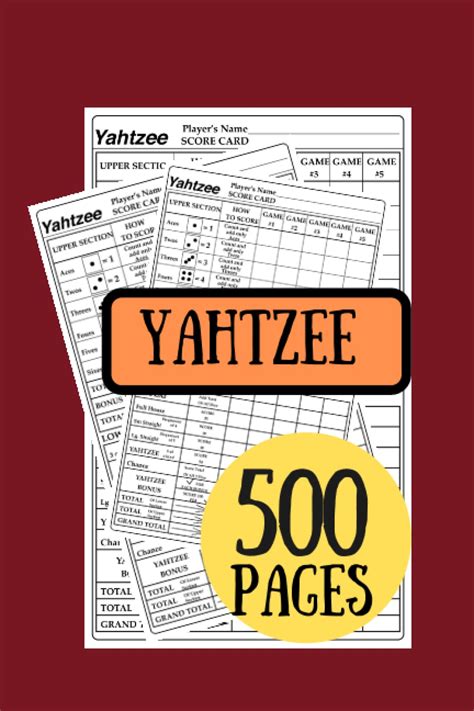 Buy 500 Pages Yahtzee Score Sheets: Giant Yahtzee Score Sheets ...