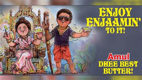 Amul recreates poster of Dhee and Arivu’s Tamil song Enjoy Enjaami. See ...