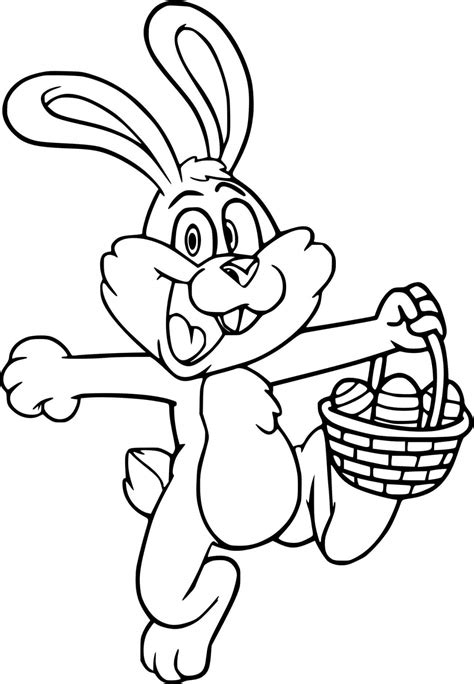 Running Easter Bunny Coloring Pages - Coloring Cool