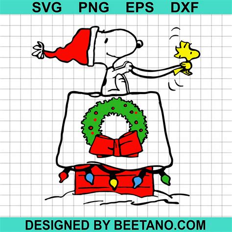 Peanuts Snoopy Dog House Sleigh SVG, Snoopy christmas SVG file for ...