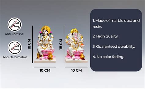 Buy UNOVATE Laxmi Ganesh Idol Pair 7-Inch | Ganesh Laxmi Divine ...