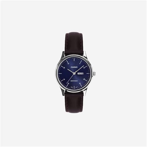 Casio Enticer LTP-SN8YL-2B Quartz Blue Dial Analog Brown Leather Strap ...