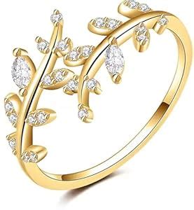 Buy Lila Designer Cubic Zirconia CZ Leaf Design Adjustable Ring | Gift ...