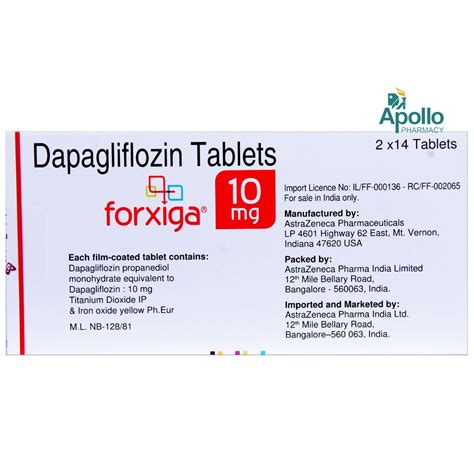 Forxiga 10 mg Tablet 14's Price, Uses, Side Effects, Composition ...
