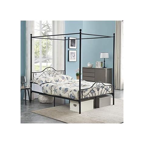 Buy Voilamart Canopy Bed Frame Full Size with Mosquito Net Frame No Box ...