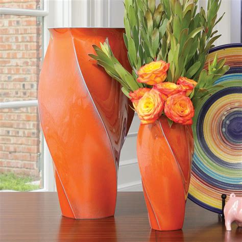 Bamboo Floor Vase With Orange Red Lilies – Flooring Tips
