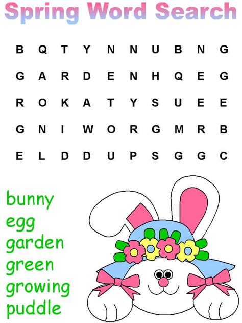 Image result for Printable Spring Word Search Puzzles