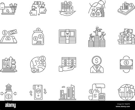 Capital markets line icons, signs, vector set, outline illustration ...