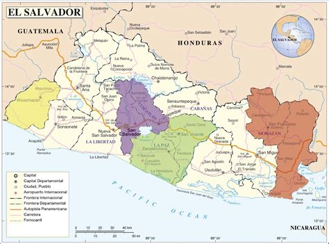 MAPAS DE: EL SALVADOR, America