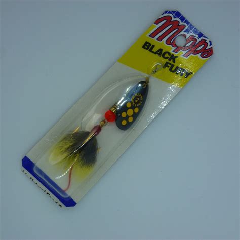 4.5g OLD メップス mepps BLACK FURY #2 ブラック イエロー（ドット） フェザー ブラック イエロー 4.5g ...