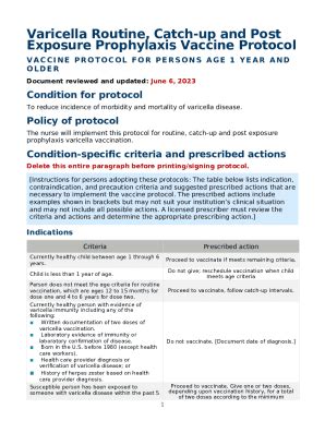 Varicella Routine, Catch-up and Post Exposure Prophylaxis Vaccine ...