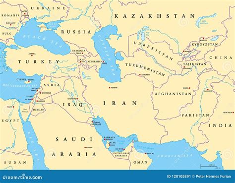 Physical Map Of Middle East Rivers