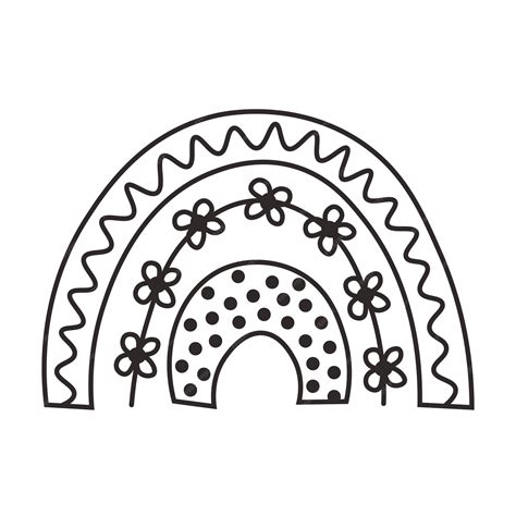 Premium Vector | Boho black and white rainbow