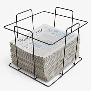 Woodiva Multipurpose Cast Iron Folding Newspaper Holder Bin for ...