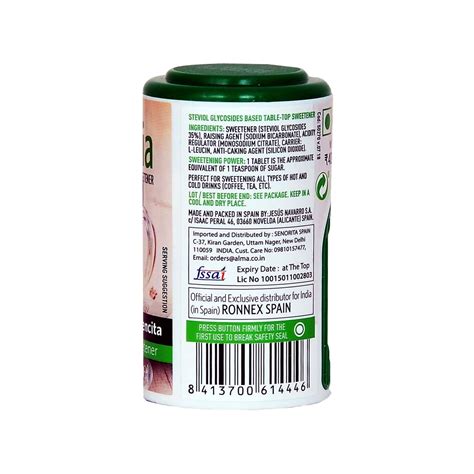 Buy ALMA SUGAR FREE SUGAR SUBSTITUTE TABLETS BOTTLE OF 175 Online & Get ...