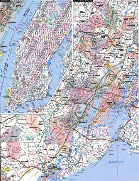 New York city road map for truck drivers area towb toll free highways map - USA