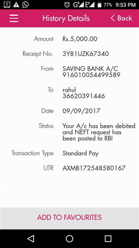 Axis Bank — transaction not successful but money debited