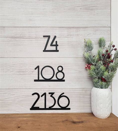 Mid Century Modern House Numbers Modern Address Sign - Etsy