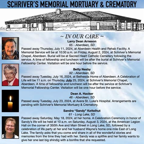 Schriver's Memorial Mortuary and Crematory | Aberdeen SD