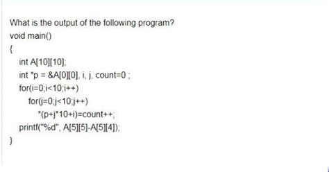 Programming in C: Output of column major order ques