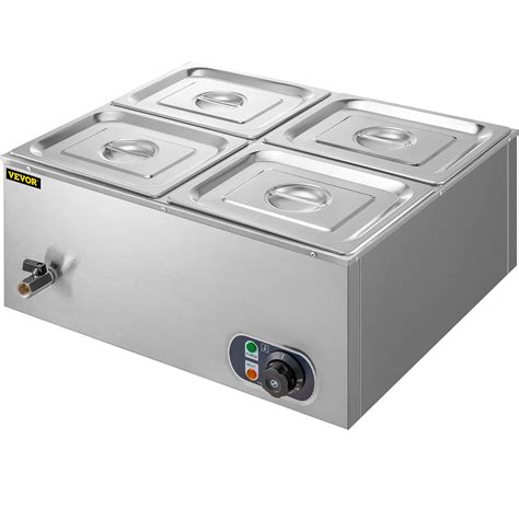 Buy VEVOR Commercial Food Warmer 4-Pan 1200W Electric Countertop Steam ...