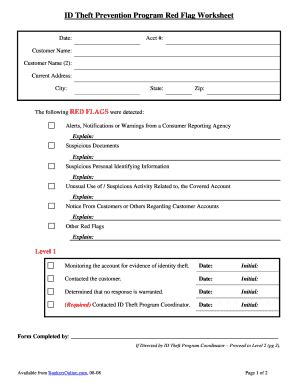 Red Flag Form - Fill Online, Printable, Fillable, Blank | pdfFiller